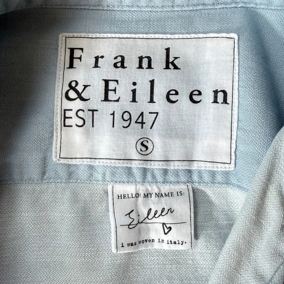 Frank & Eileen Womens Eileen Relax Light Blue Button Up Shirt Size S Coastal - Picture 5 of 13